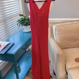 Red, pull on romper